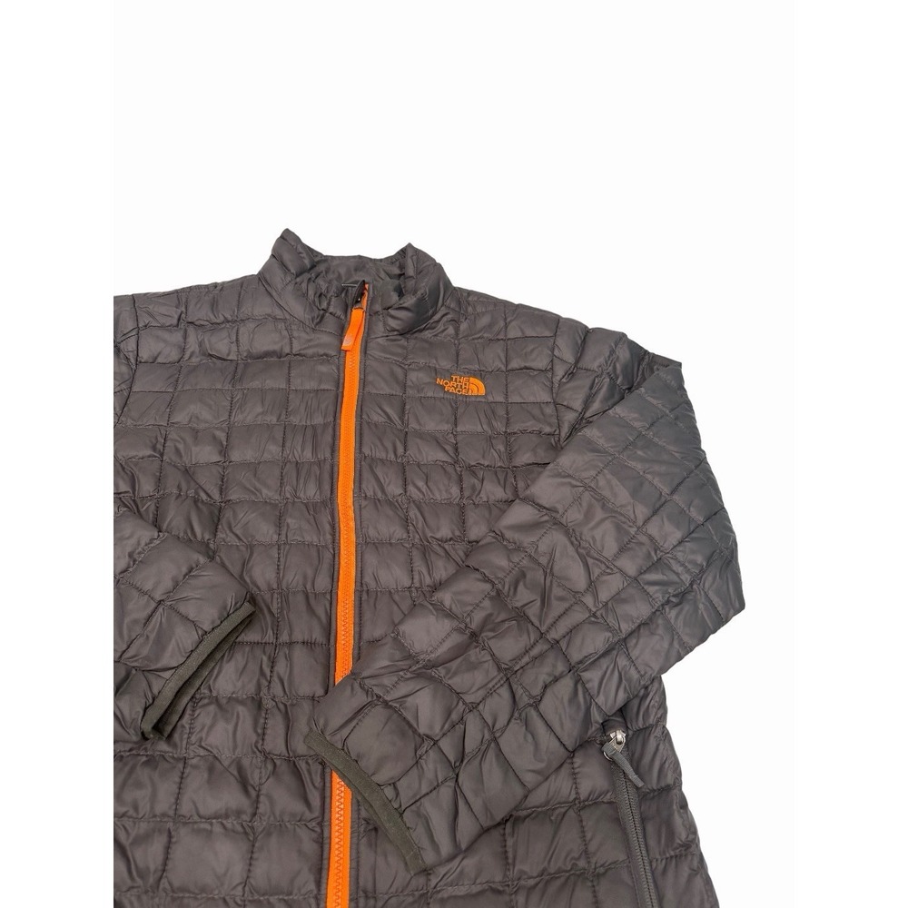 The North Face Boys Thermoball Quilted Jacket Grey Orange Size XL 18/20